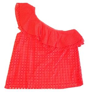 J.Crew one-shoulder eyelet ruffle shirt